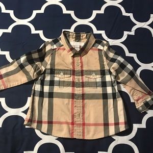 Baby Burberry collard shirt
